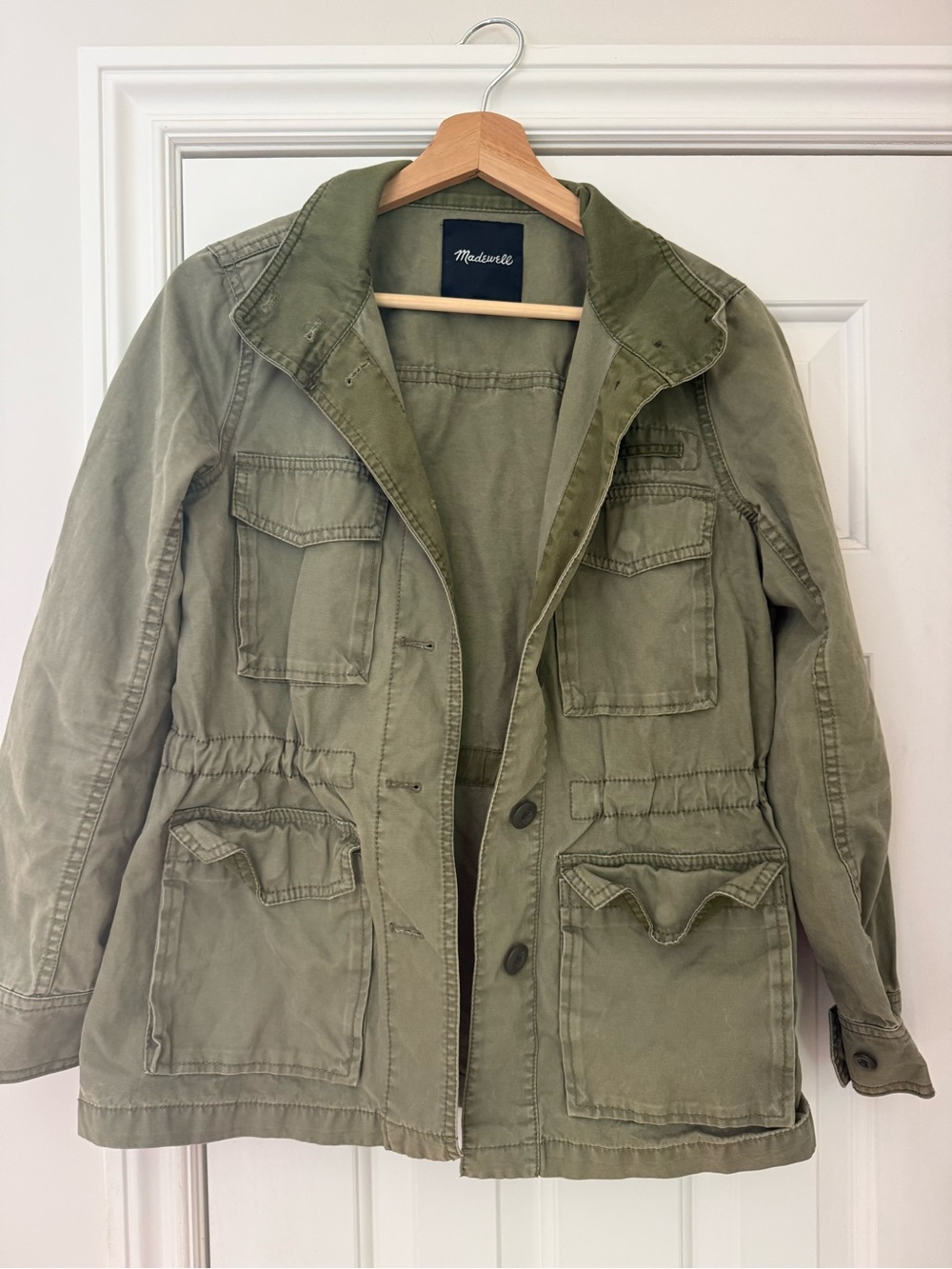 Madewell‎ Women’s Utility Field Jacket in Olive, 100% cotton